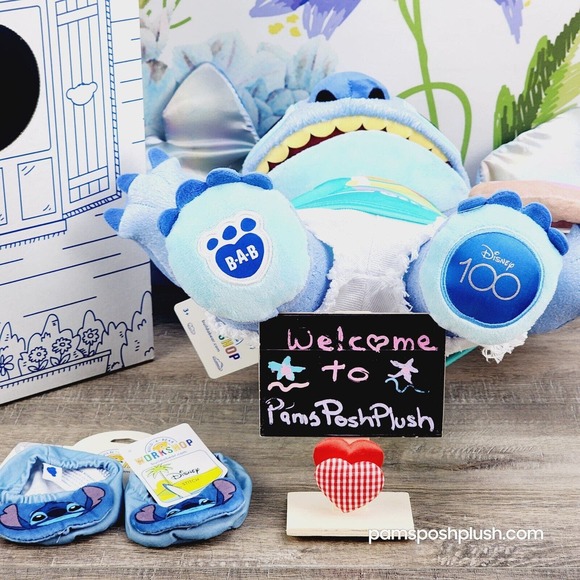 Build A Bear Disney100 Stitch Celebration Plush Disney 100 Slippers - Picture 3 of 9